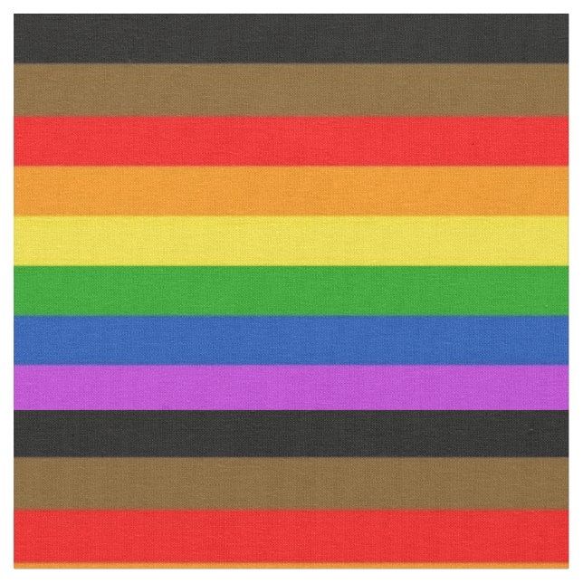 LGBT People Of Color Inclusive pride rainbow Flag Fabric (Close Up)