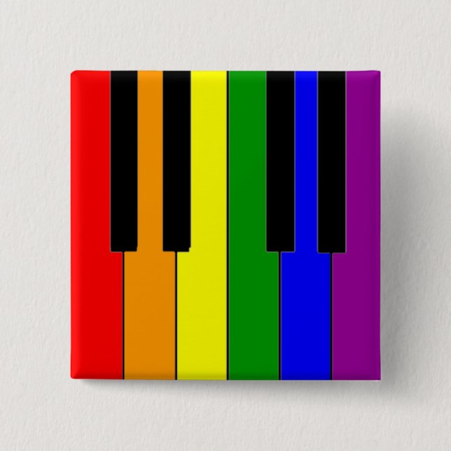 LGBT Piano Keys 15 Cm Square Badge (Front)