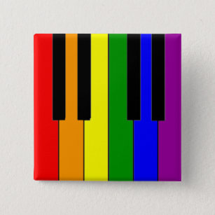 LGBT Piano Keys 15 Cm Square Badge