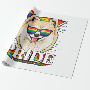 LGBT Pomeranian Gay Pride LGBTQ Rainbow Flag Wrapping Paper