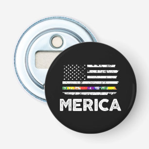 LGBT Pride American Flag T Shirt - 4th of July Gay Bottle Opener