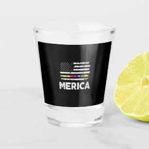 LGBT Pride American Flag T Shirt - 4th of July Gay Shot Glass