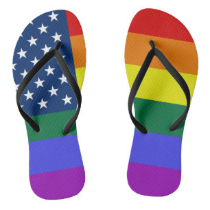 LGBT Pride American Flag with Stars Jandals