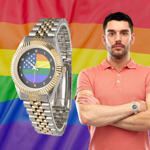 LGBT Pride American Flag with Stars Watch