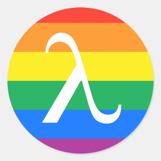 LGBT Pride and Activism Lambda Classic Round Sticker (Front)