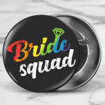 LGBT Pride Bride Squad Wedding Gay Lesbian Rainbow 6 Cm Round Badge<br><div class="desc">This modern LGBT themed design features the text "Bride Squad" in rainbow typography accented with a diamond #wedding #engagement #lgbtwedding #bridesquad #LGBT #gay #pride #lesbian #bisexual #transgender #queer #equality #rainbow #fashion #fashionable #style #stylish</div>