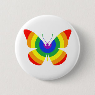 LGBT Pride Butterfly 6 Cm Round Badge