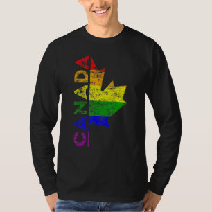 Lgbt Pride Canadian Flag Canada Rainbow Gay Suppor T-Shirt