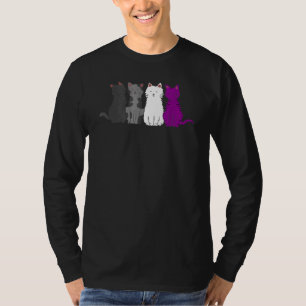 Lgbt Pride Cat Animal Ace Flag Asexuality Demisexu T-Shirt