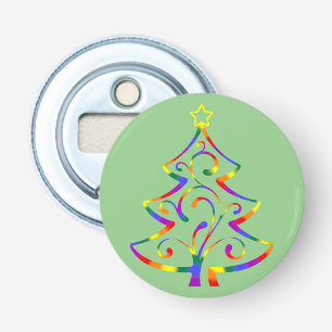 LGBT+ Pride Christmas Tree Button Bottle Opener