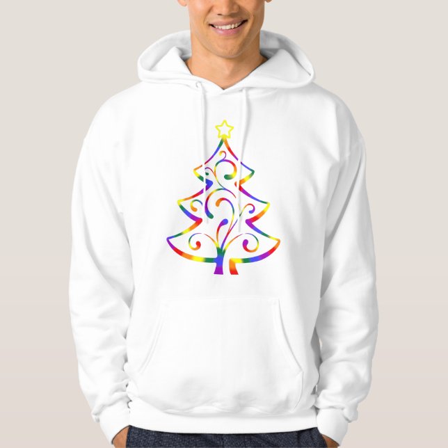LGBT+ Pride Christmas Tree Hoodie (Front)