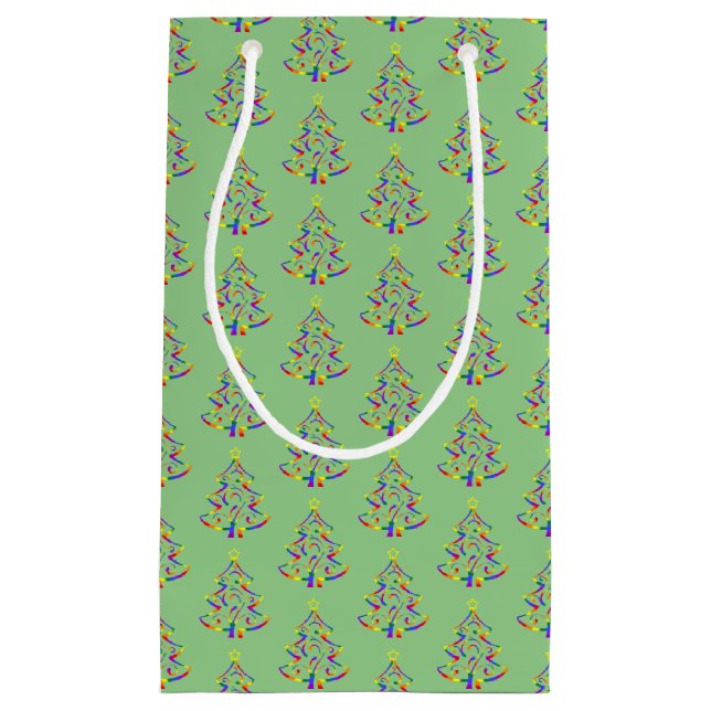 LGBT+ Pride Christmas Tree Pattern Gift Bag (Front)