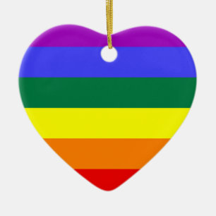 LGBT Pride Colors Ceramic Tree Decoration