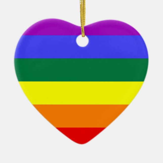 LGBT Pride Colors Ceramic Tree Decoration (Front)