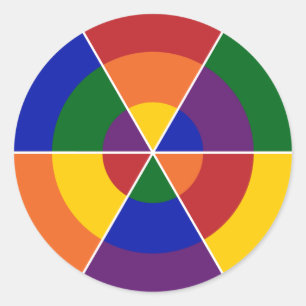 LGBT Pride Colourful Geometric Rainbow Pattern Classic Round Sticker