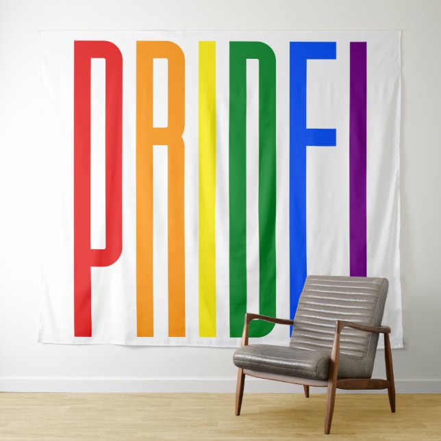 LGBT Pride Colourful Rainbow Flag Colours Gay Prid Tapestry (In Situ (Horizontal))
