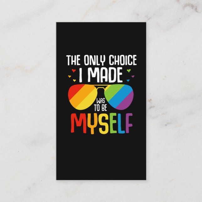 LGBT Pride Colourful Rainbow Sunglasses Equal Righ Business Card (Front)