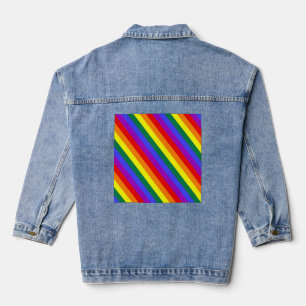 LGBT Pride Colours Stripes Denim Jacket