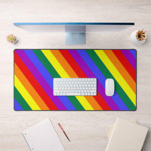 LGBT Pride Colours Stripes Desk Mat