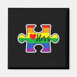 Lgbt Pride Couple Valentine Lesbian Hers Rainbow P Magnet