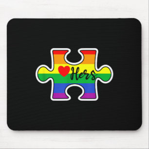 Lgbt Pride Couple Valentine Lesbian Hers Rainbow P Mouse Pad
