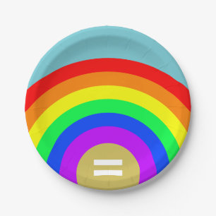 LGBT Pride Equality is the Gold Under the Rainbow Paper Plate