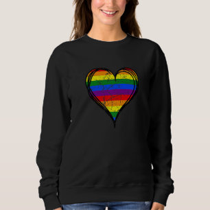 LGBT Pride Equality Rainbow Heart Design Gay Lesbi Sweatshirt
