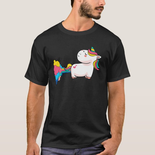 LGBT Pride Fart Rainbow Unicorn Lesbian Gay Human T-Shirt (Front)