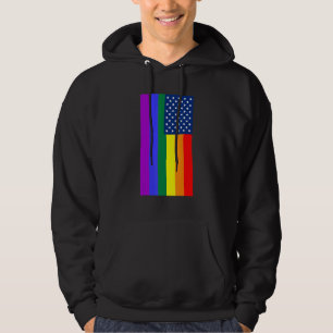 Lgbt Pride Flag American Flag With Stars Sandymapp Hoodie