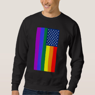 Lgbt Pride Flag American Flag With Stars Sandymapp Sweatshirt