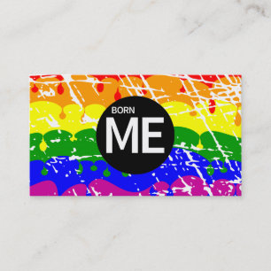 LGBT Pride Flag Coloful Born Me Business Card
