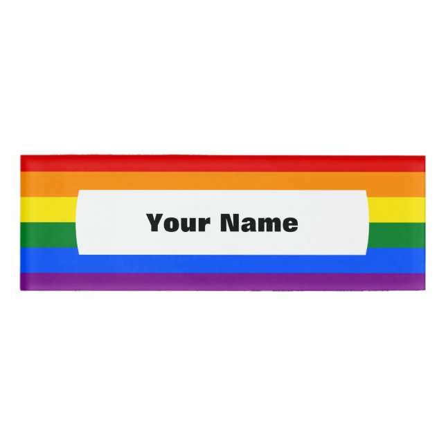 LGBT pride flag Name Tag (Front)