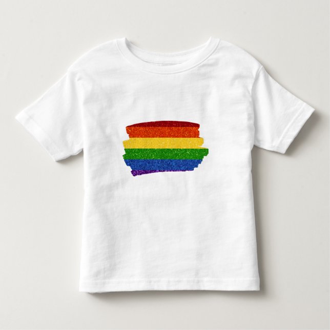 LGBT Pride Flag Rainbow Glitter Scribble Toddler T-Shirt (Front)