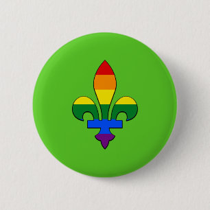 LGBT pride fleur-de-lis 6 Cm Round Badge