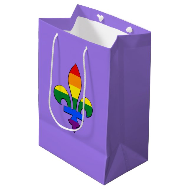 LGBT pride fleur-de-lis Medium Gift Bag (Front Angled)