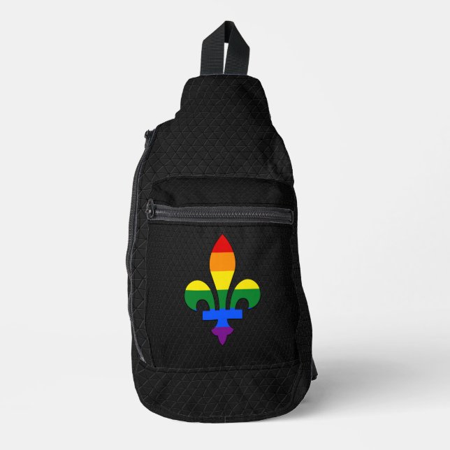 LGBT pride fleur-de-lis  Sling Bag (Front)