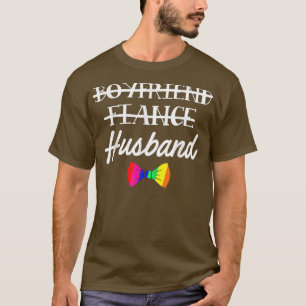 LGBT Pride Gay Bachelor Party Boyfriend Engagement T-Shirt