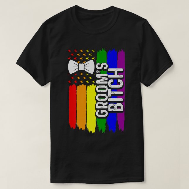 Lgbt Pride Gay Bachelor Party Engagement 1352  T-Shirt (Design Front)