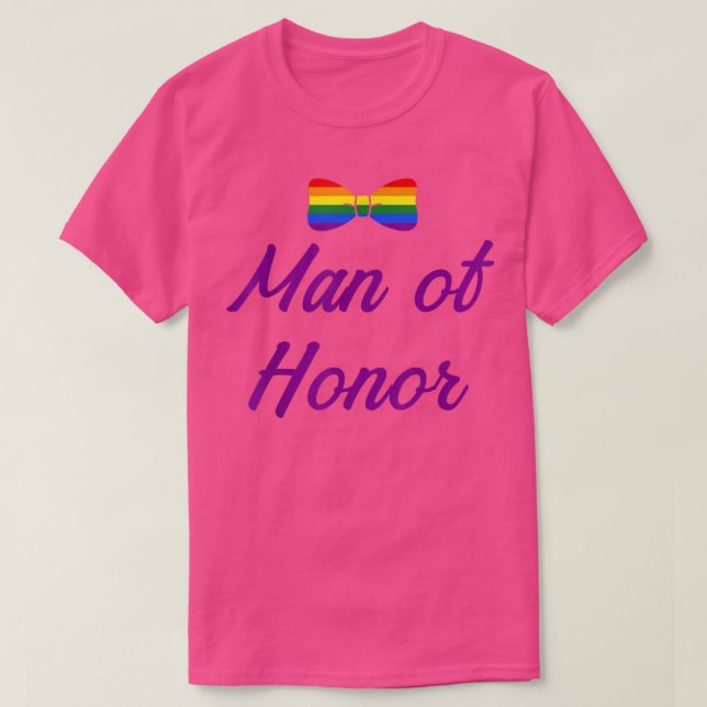 Lgbt Pride Gay Bachelor Party Man Of Honor Engagem T-Shirt (Design Front)