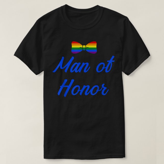 Lgbt Pride Gay Bachelor Party Man Of Honor Engagem T-Shirt (Design Front)