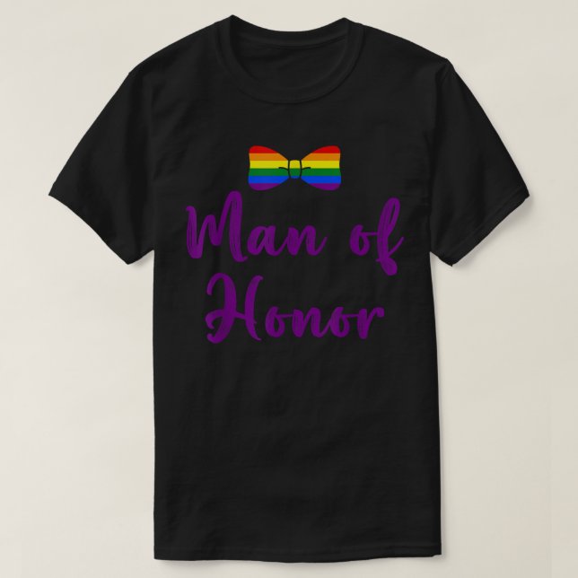 Lgbt Pride Gay Bachelor Party Man Of Honour Engage T-Shirt (Design Front)