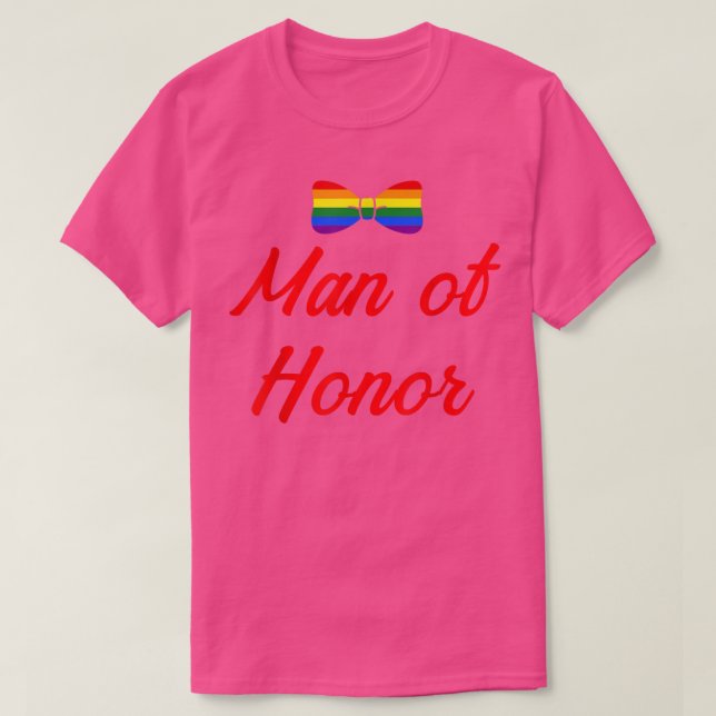 Lgbt Pride Gay Bachelor Party Man Of Honour Engage T-Shirt (Design Front)