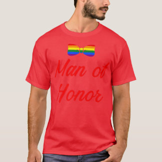 Lgbt Pride Gay Bachelor Party Man Of Honour Engage T-Shirt