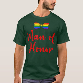 Lgbt Pride Gay Bachelor Party Man Of Honour Engage T-Shirt