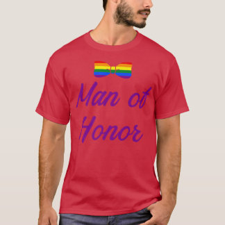 Lgbt Pride Gay Bachelor Party Man Of Honour Engage T-Shirt