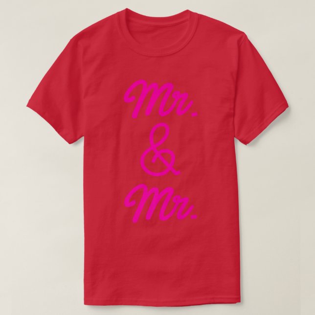 LGBT Pride Gay Bachelor Party Mr and Mr Engagement T-Shirt (Design Front)