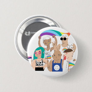 LGBT+Pride. GAY love. Rainbow flag.       6 Cm Round Badge