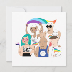 LGBT+Pride. GAY love. Rainbow flag. Card