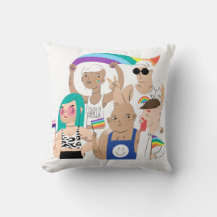 LGBT+Pride. GAY love. Rainbow flag.       Cushion