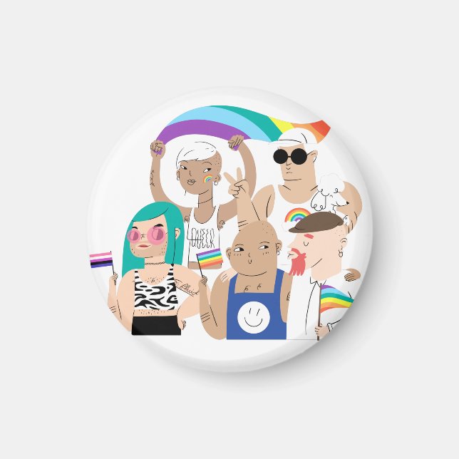 LGBT+Pride. GAY love. Rainbow flag.      Magnet (Front)